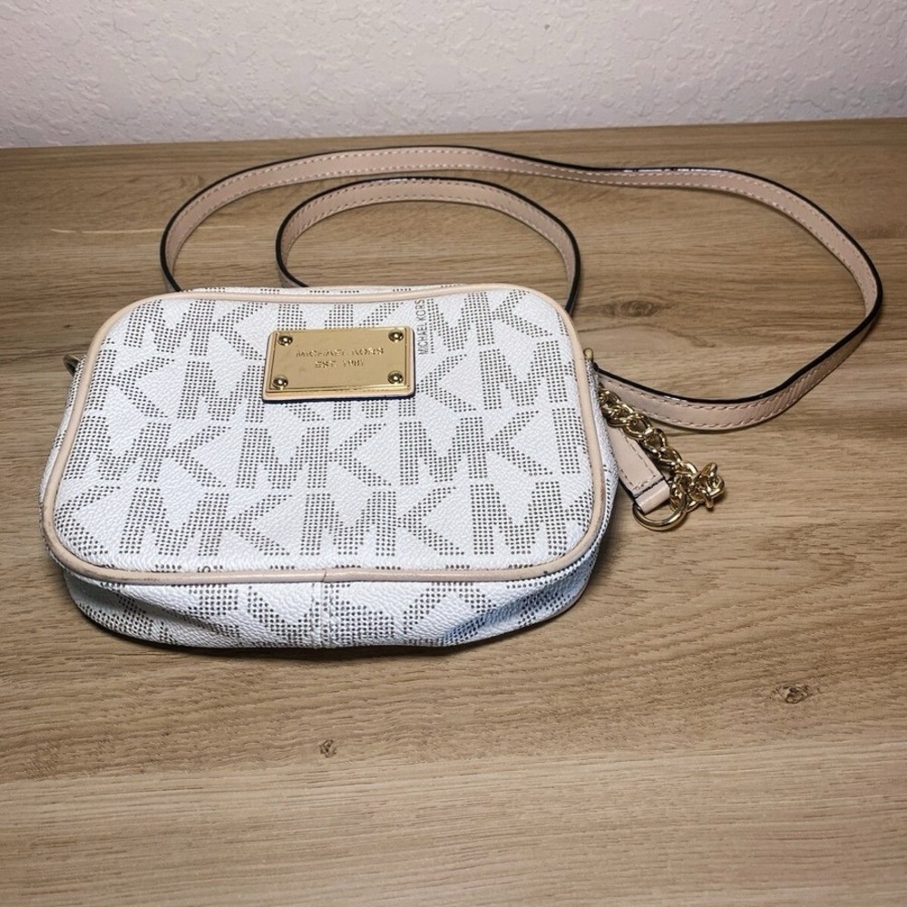 Michael Kors Cream and Tan Crossbody Bag